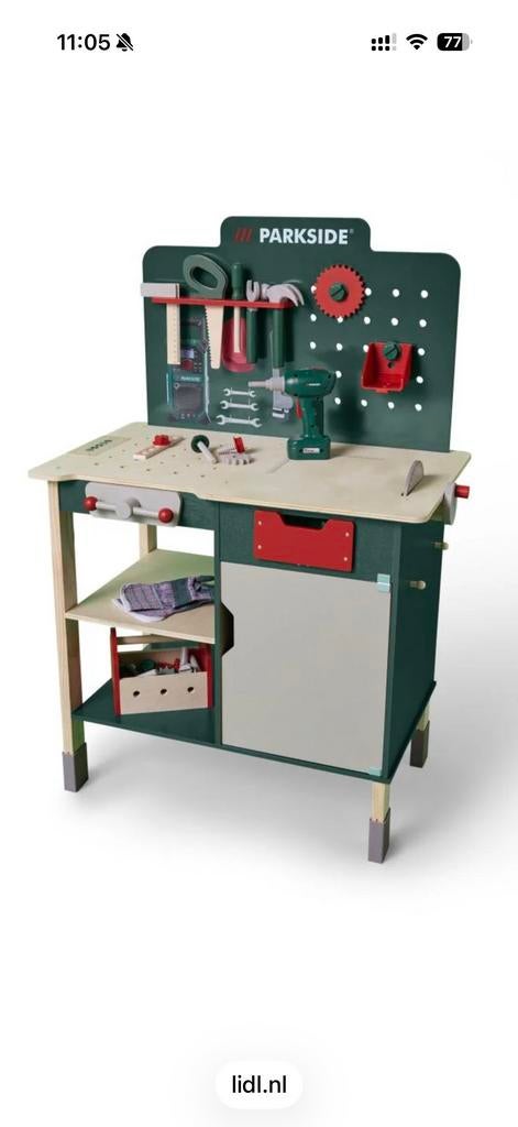 Lupilu Parkside Houten speelgoed werkbank, Ophalen of Verzenden, Nieuw, Jongen of Meisje