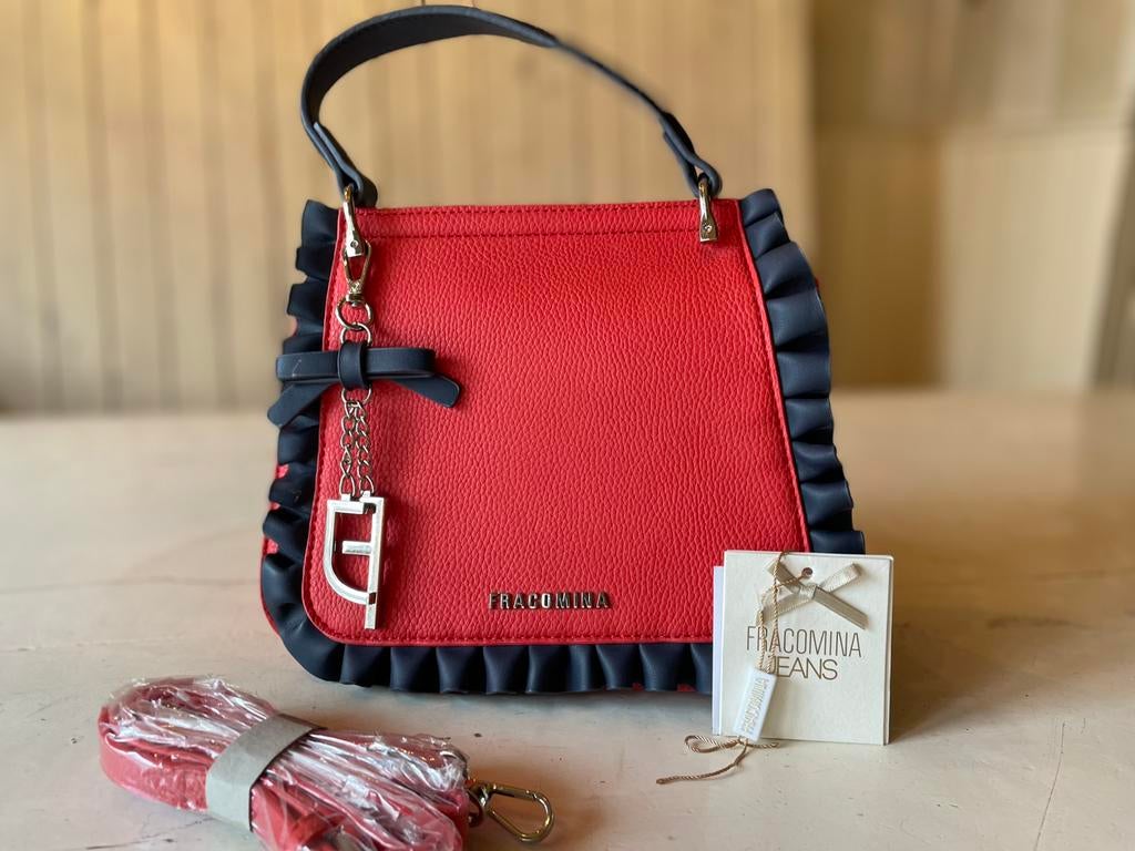 Nieuwe Fracomina tas rood/blauw – Nieuwprijs €140,-, Ophalen of Verzenden, Nieuw, Rood, Handtas