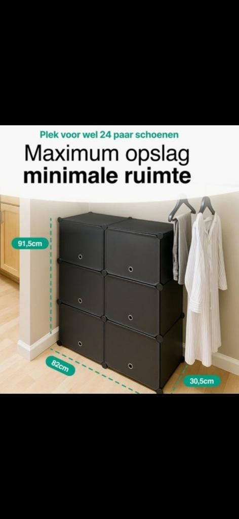 Modulaire schoenenkast, zwart, Ophalen of Verzenden