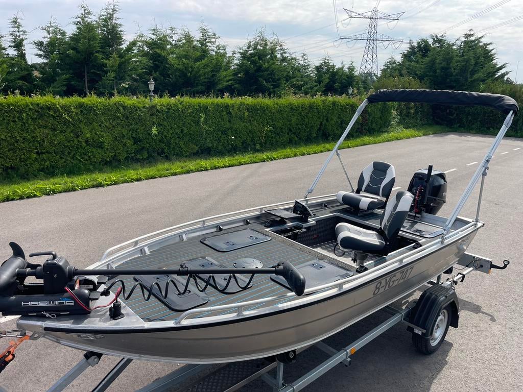 Complete visboot incl. Tohatsu 30 pk, trailer en accessoires, Watersport en Boten, Ophalen, Aluminium, Zo goed als nieuw, 30 tot 50 pk