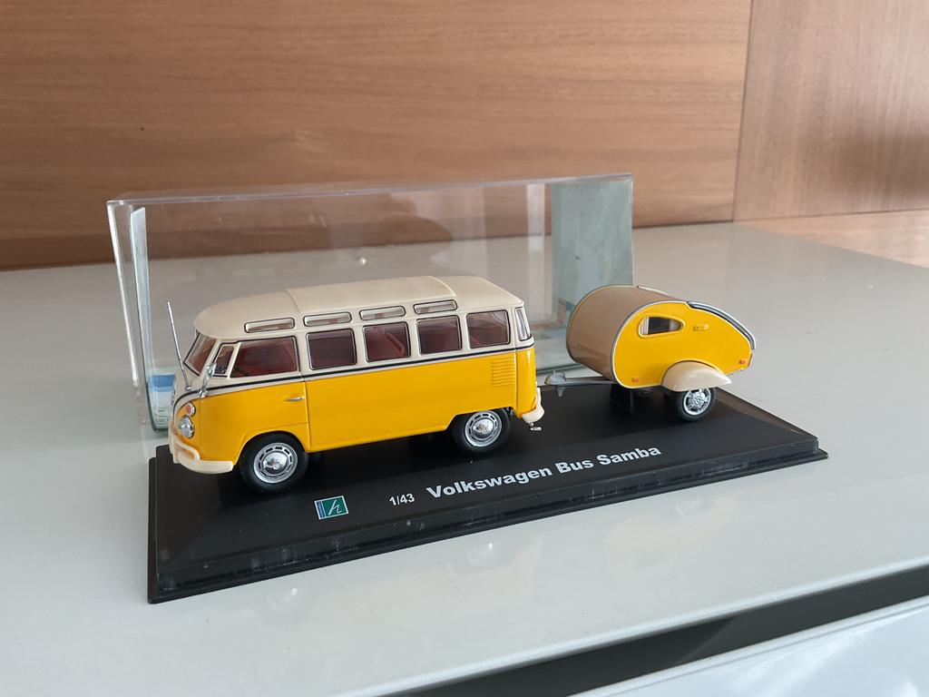 Volkswagen T1 Samba bus met caravan nieuw in vitrine, Ophalen, Nieuw, Auto, Overige merken