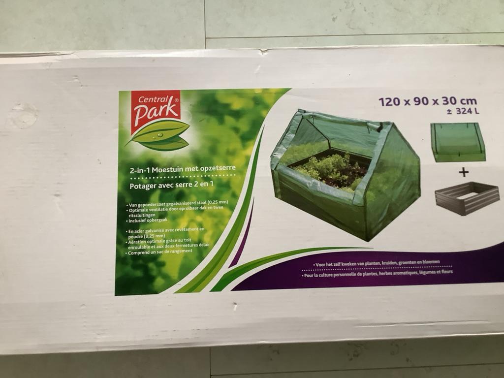 Central Park 2-in-1 Moestuin met opzetserre, Tuin en Terras, Kassen, Nieuw, Kweekkas, Staal, Folie, Ophalen