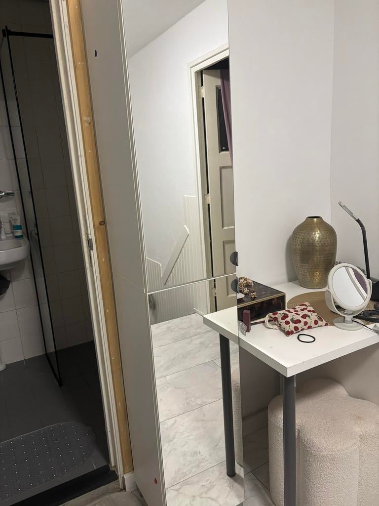 Badkamermeubel met spiegel en planken - 180x35 cm, Huis en Inrichting, Minder dan 50 cm, Gebruikt, Overige typen, Ophalen of Verzenden