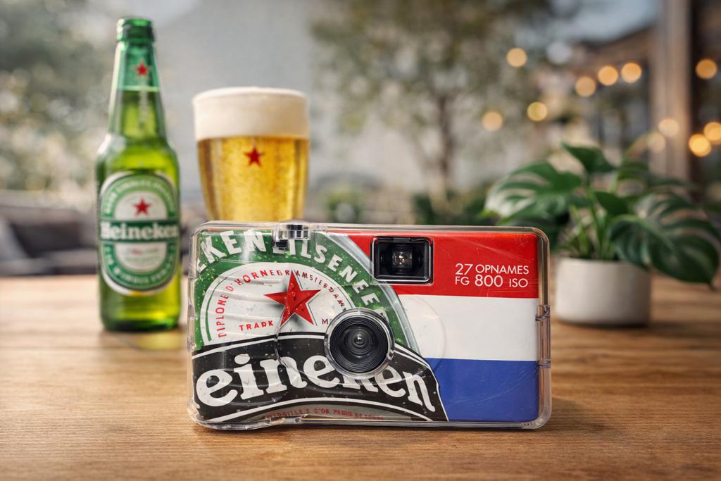 Vintage Collectors Item wegwerpcamera - heineken editie, Ophalen of Verzenden, Compact, Overige Merken