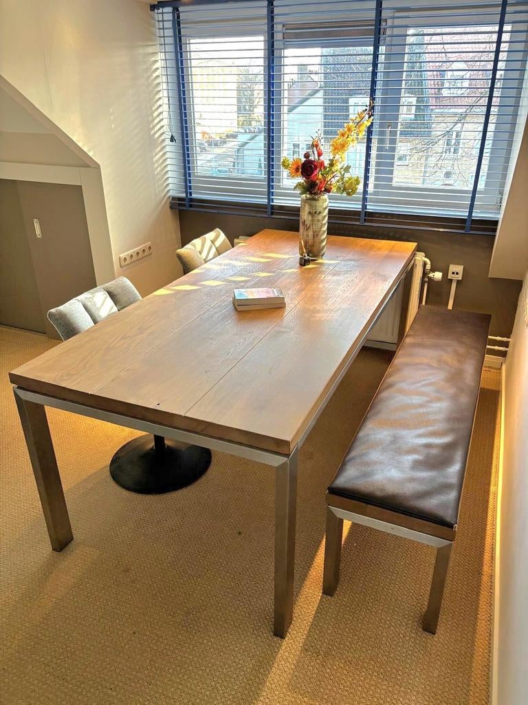 Eetkamertafel 100x220 cm, handgemaakt, Ophalen