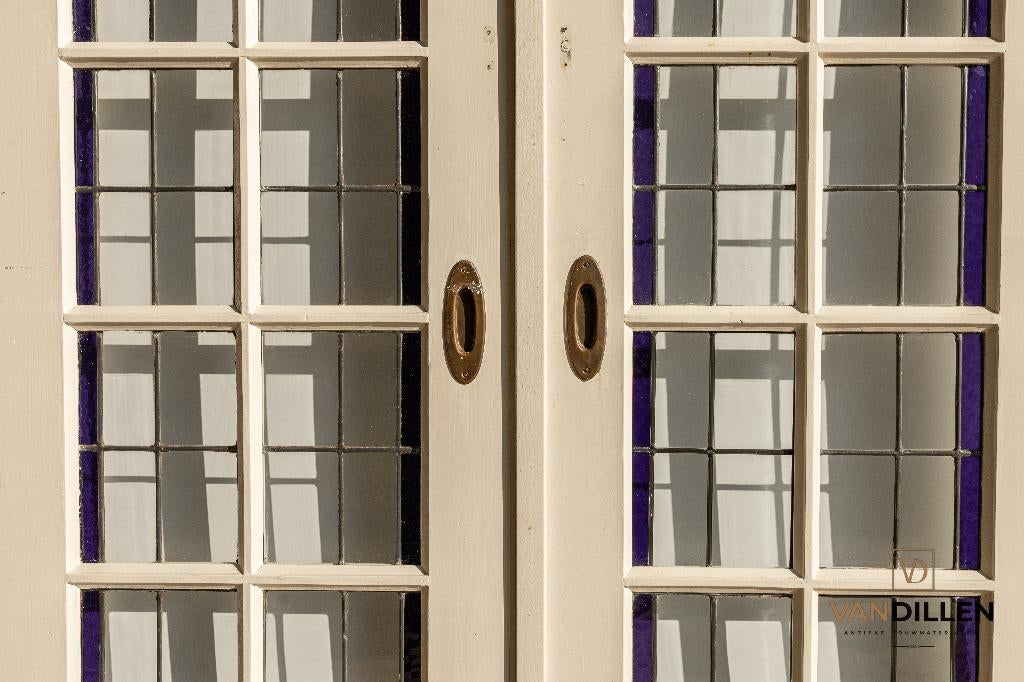 100+ oude ensuite - schuifdeuren glas in lood A kwaliteit!, Gebruikt, 120 cm of meer, Binnendeur, Ophalen of Verzenden