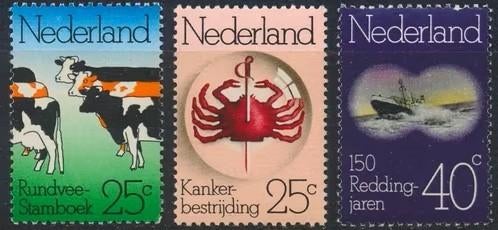 Nederland 1974 - nvph 1052-1054 - Jubilea, Postzegels en Munten, Ophalen of Verzenden, Na 1940, Postfris