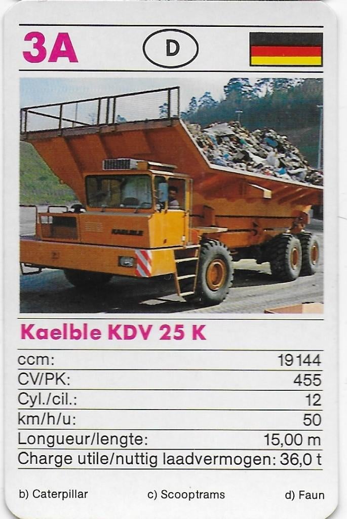 B351 autokaartje 3a kaelble kdv 25 k, Ophalen of Verzenden, Zo goed als nieuw, Auto's