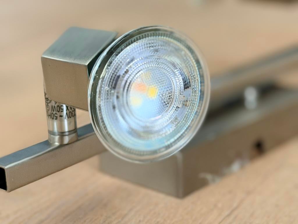 Mooie duo spot twee lampen 50W, Halogeen, Gebruikt, Metaal of Aluminium, Ophalen of Verzenden