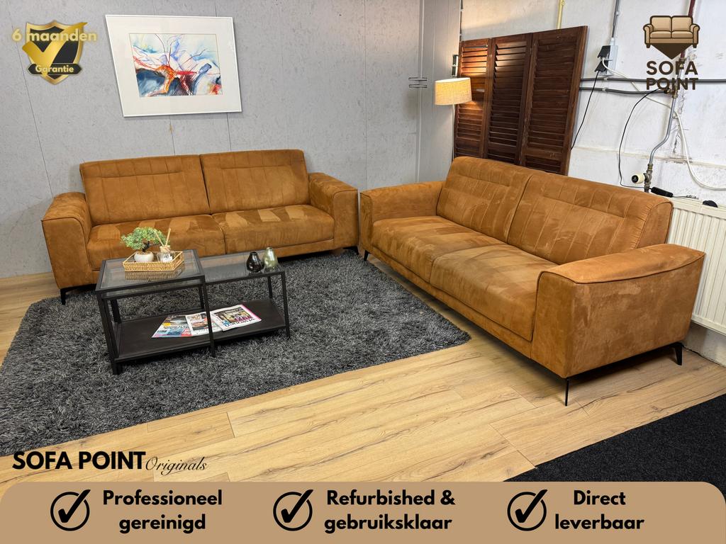 Nette Cognac 2-Zits Banken- Gratis Bezorgd, 75 tot 100 cm, Ophalen of Verzenden, Zo goed als nieuw, Noordkade 68A