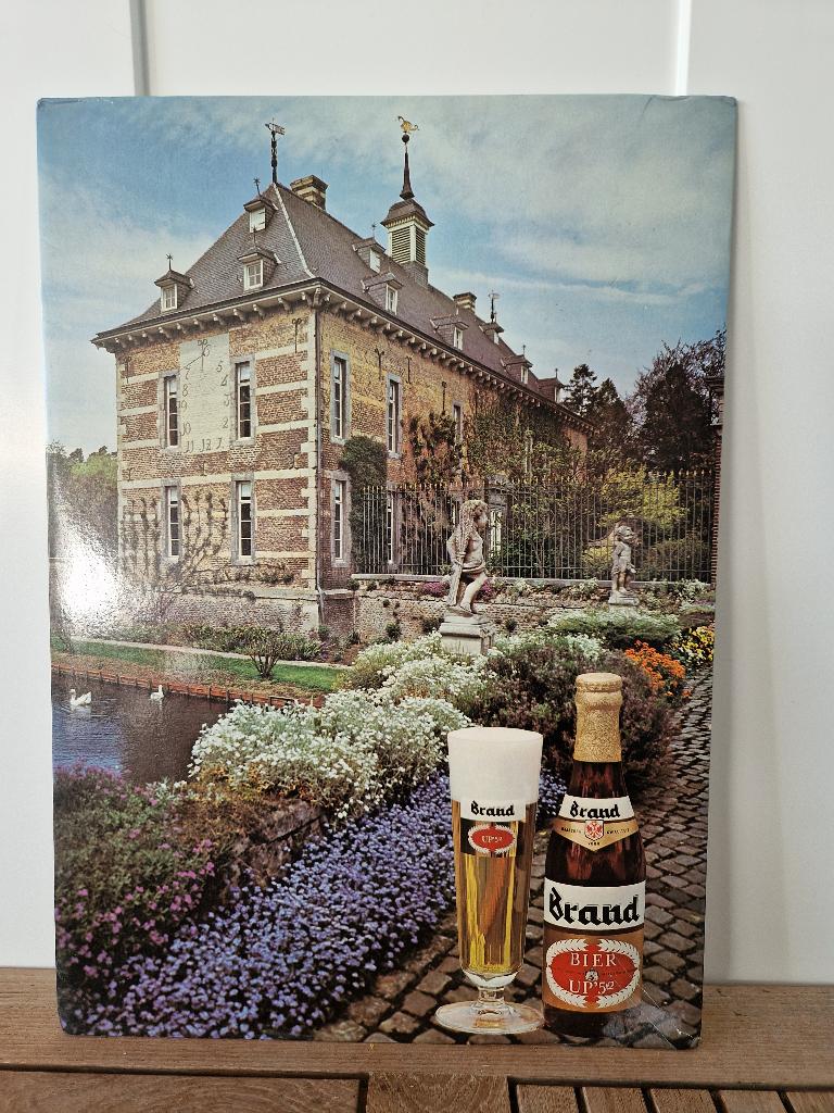 Bier reclamebord Brand bier Up ' 52, Verzamelen, Biermerken, Ophalen of Verzenden, Gebruikt, Reclamebord, Plaat of Schild, Brand