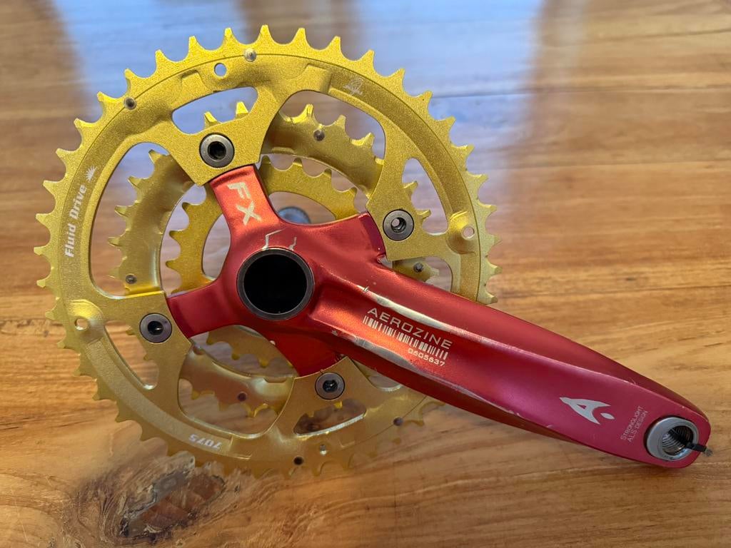 Aerozine FX crankset Stronglight retro mtb, Fietsen en Brommers, Fietsonderdelen, Ophalen of Verzenden, Gebruikt