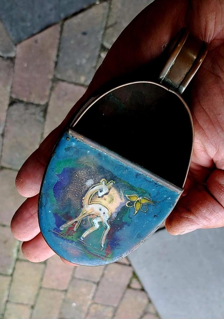Geëmailleerd Centenbakje met Hert, Antiek en Kunst, Antiek | Koper en Brons, Ophalen of Verzenden, Koper