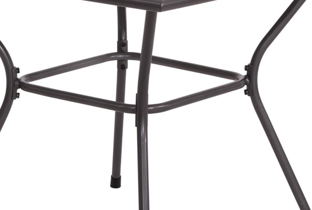 Tuintafel grijs metaal vierkant 90 x 90 cm model Nordic, Tuin en Terras, Tuintafels, Ophalen of Verzenden, Nieuw, Vierkant, Metaal