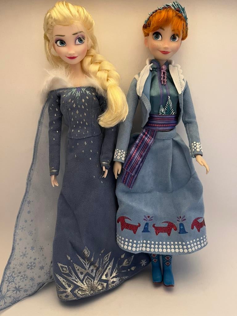 Frozen Elsa & Anna poppen Olaf's Frozen Adventure ZGAN, Ophalen of Verzenden, Overige figuren, Zo goed als nieuw, Overige typen