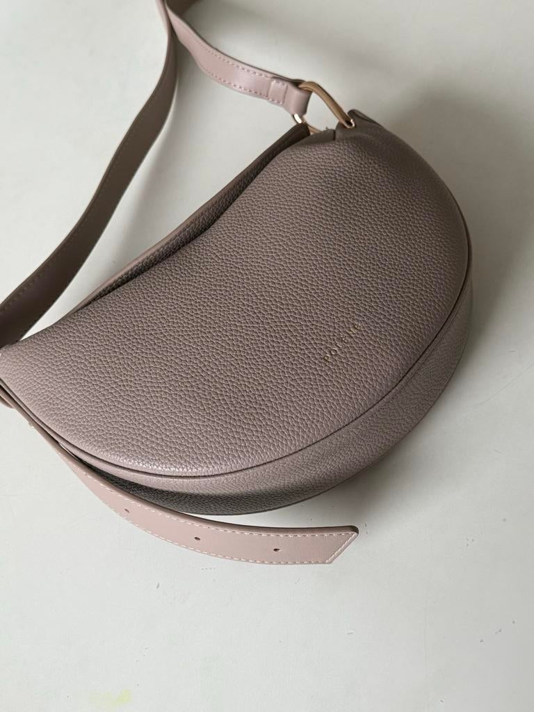 Polène Tonca Textured Taupe Handtas, Ophalen of Verzenden, Zo goed als nieuw, Beige, Handtas