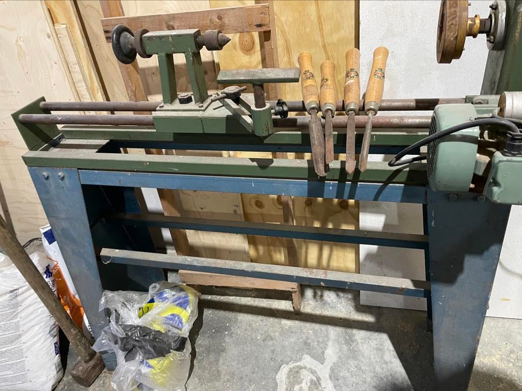 Houtdraaibank LMS met beitels, Doe-het-zelf en Verbouw, Ophalen, Gebruikt, Houtdraaibank, 500 tot 1000 mm