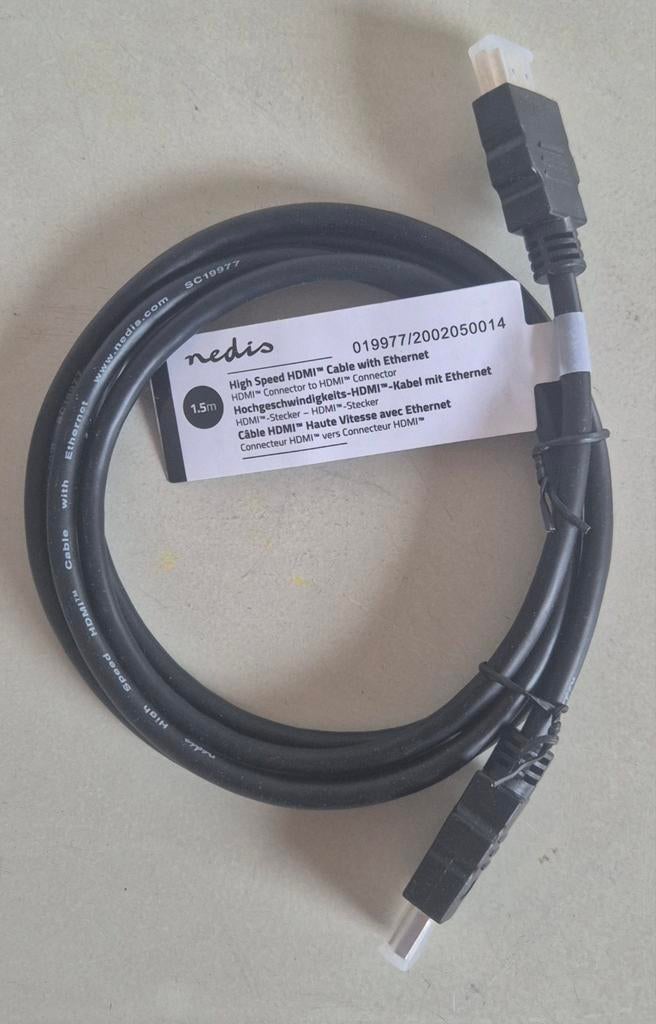 KOOPJE! Nedis High Speed HDMI Cable met Ethernet 1.5 meter, Ophalen of Verzenden, Nieuw, Minder dan 2 meter, Overige kabels