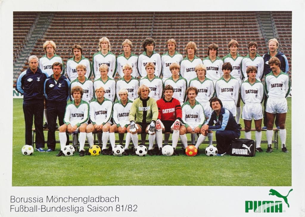 Elftalkaart Borussia Mönchengladbach - seizoen 1981/1982, Verzamelen, Sportartikelen en Voetbal, Ophalen of Verzenden, Zo goed als nieuw