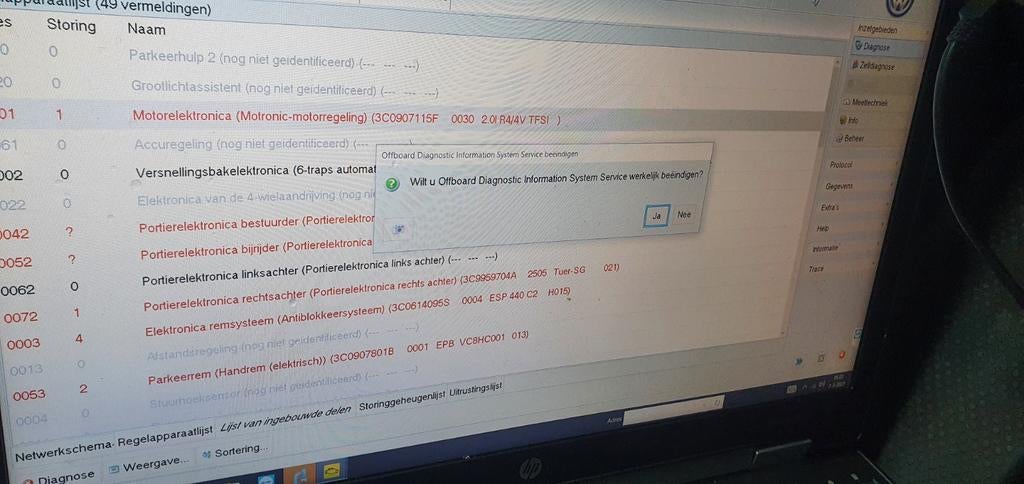 Storing uitlezen verhelpen trouble shooting VAG VOERTUIGEN