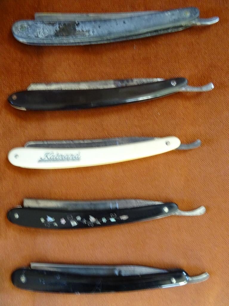 Antiek scheermes vintage scheermes collectie 3 scheermessen, Ophalen of Verzenden