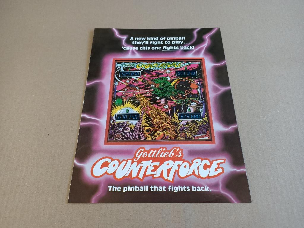 Flyer/ Folder: Gottlieb Counterforce (1980) Flipperkast, Gebruikt, Elektronisch, Flipperkast, Gottlieb