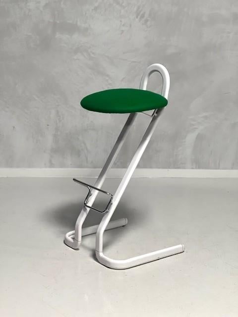 Gastone Rinaldi barkruk vintage design retro kruk groen, Huis en Inrichting, Barkrukken, Ophalen, Gebruikt, Met voetsteun, Thema