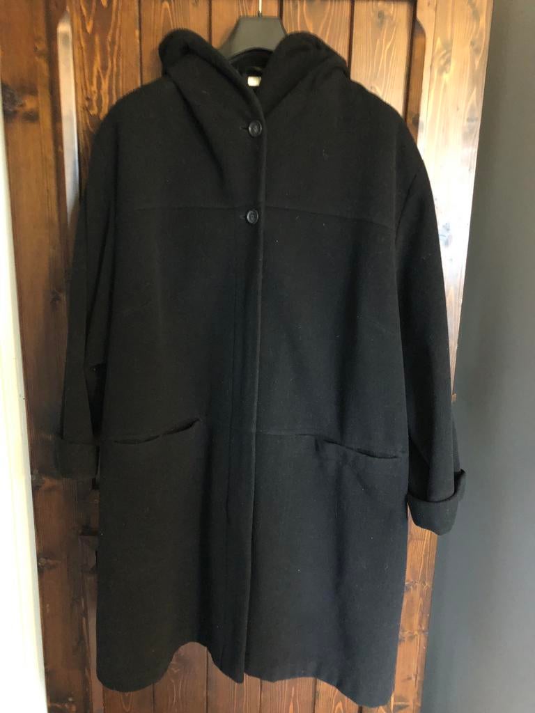 Mooie wollen jas - Maat L, Ophalen of Verzenden, Zo goed als nieuw, Zwart, Jas of Mantel