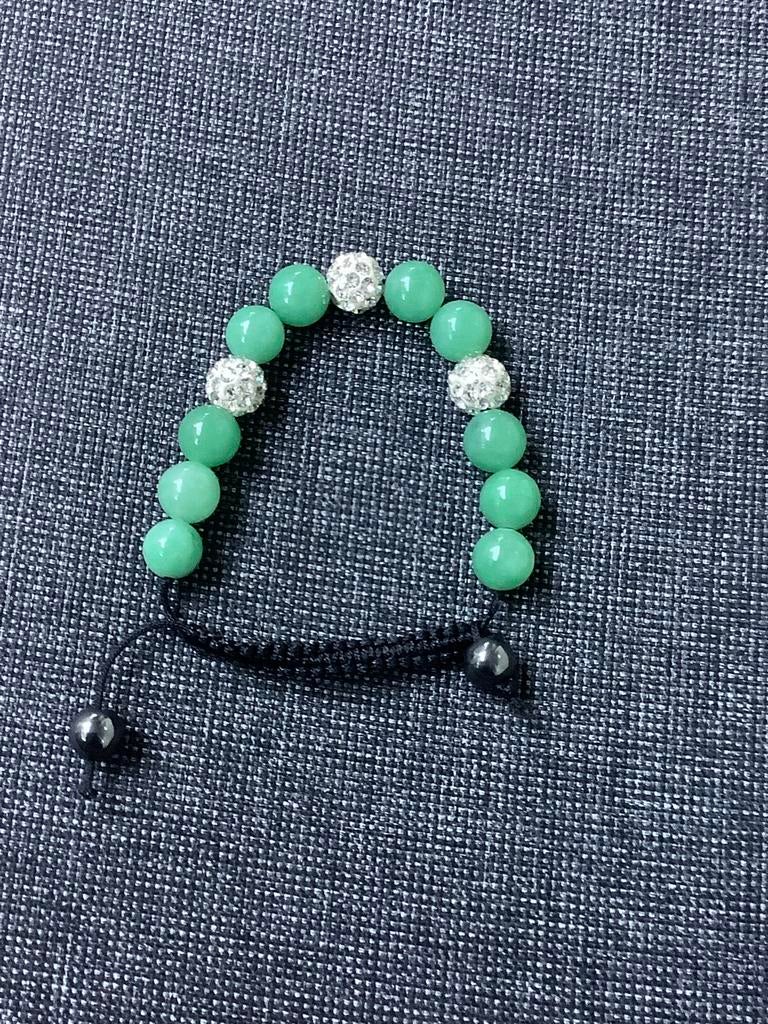 Leuke nieuwe armband met groene kralen en glinsterkralen, Ophalen of Verzenden, Nieuw, Groen