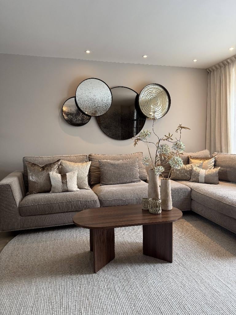 Home Heaven Salontafel ovaal bruin hout 100x50cm, Huis en Inrichting, Tafels | Salontafels, Nieuw, Minder dan 50 cm, 50 tot 100 cm