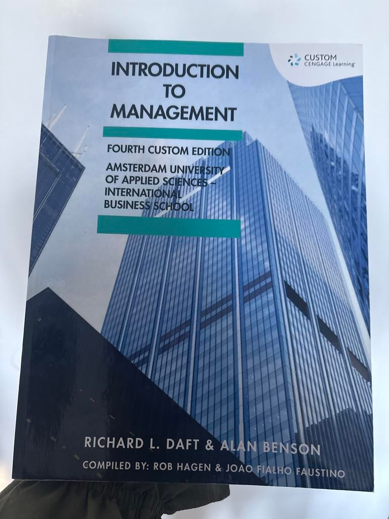 Introduction to Management - Amsterdam University, Boeken, Ophalen of Verzenden, Beta, Zo goed als nieuw, HBO