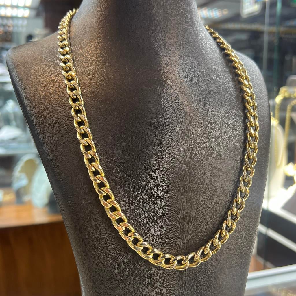 18 karaat gouden ketting cuban schakel dik model, Ophalen of Verzenden, Nieuw, Goud