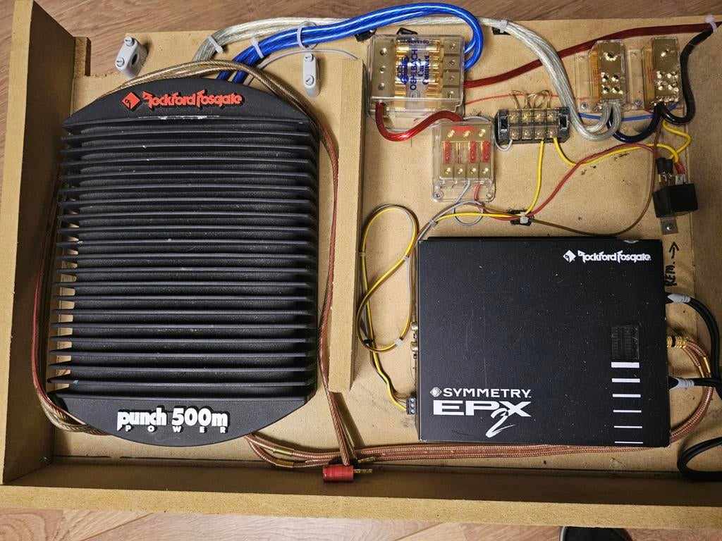 Rockford Fosgate monoblock en symmetry epx2, Auto diversen, Ophalen of Verzenden, Gebruikt