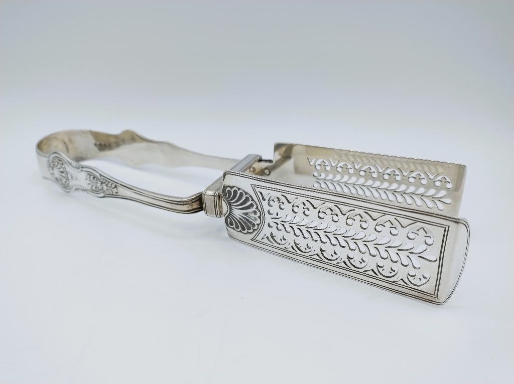 Zilveren aspergetang, Samuel Hayne & Dudley Cater, London, Ophalen of Verzenden, Zilver