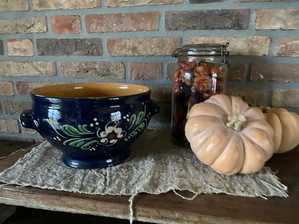 Brocante aardenwerken soep terrine, Ophalen of Verzenden