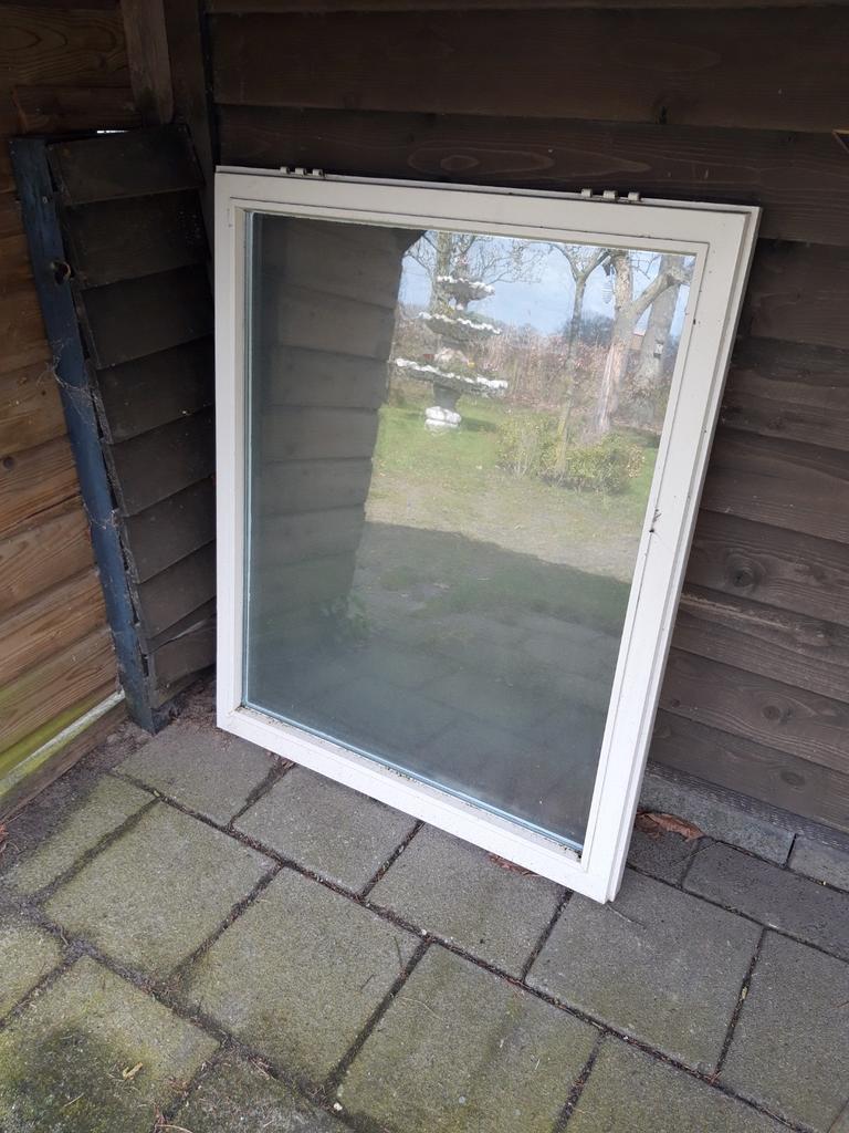 Raam met diffuus glas, Doe-het-zelf en Verbouw, Glas en Ramen, Ophalen, Gebruikt, Minder dan 80 cm, Gevelraam of Ruit