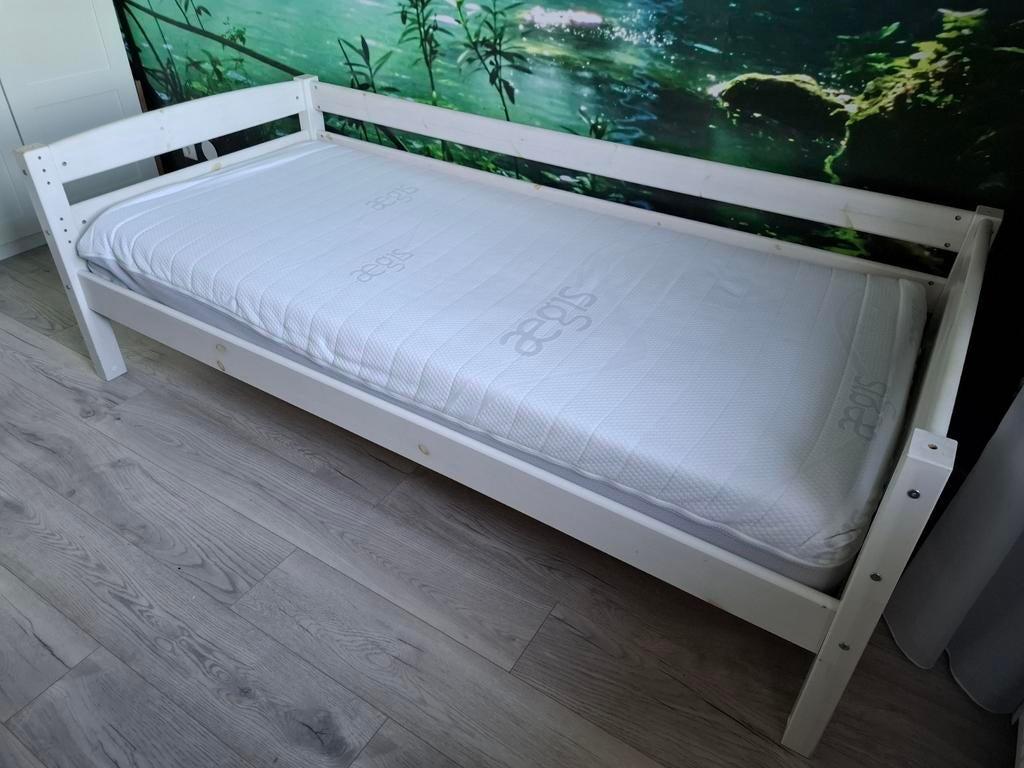 Matras 90 x 200 cm, pocketvering en nasaschuim, Ophalen, Gebruikt, 90 cm, Eenpersoons