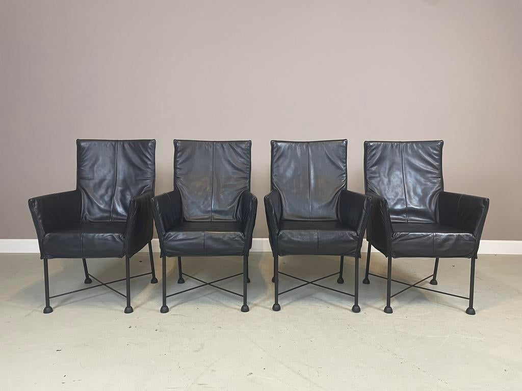 4 Montis Chaplin stoelen Gerard van den Berg I.Z.G.S., Huis en Inrichting, Stoelen, Ophalen, Zwart, Zo goed als nieuw, Vier