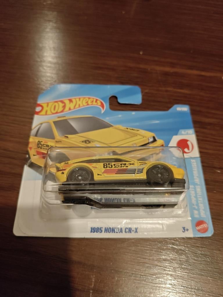 Hot Wheels 1985 Honda CR-X - Geel (Nieuw in verpakking), Overige merken, 1:50 of kleiner, Auto, Nieuw