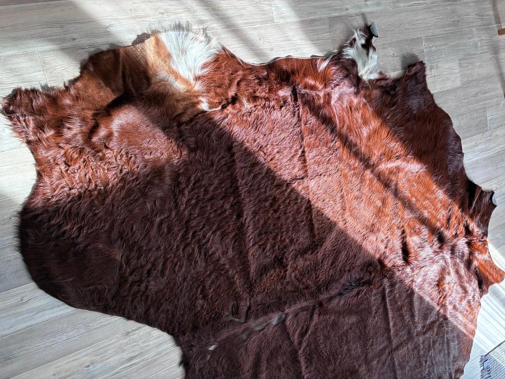IKEA Koldby koeienhuid vloerkleed - Bruin/Wit, Huis en Inrichting, Stoffering | Tapijten en Kleden, Ophalen, 100 tot 150 cm, Bruin