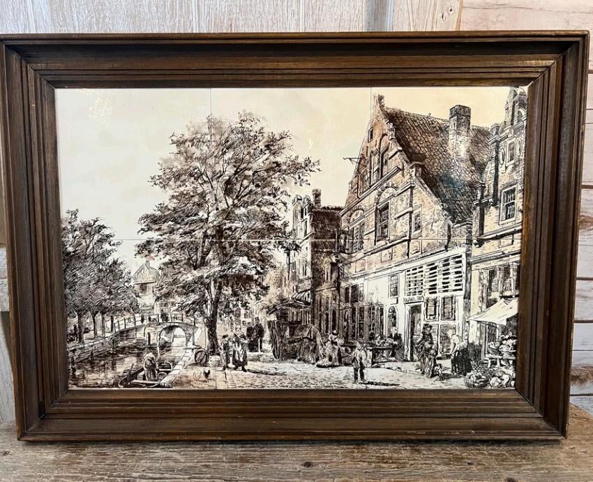 Mooi tegeltableau, Zuidhavendijk Enkhuizen,, Antiek en Kunst, Ophalen of Verzenden