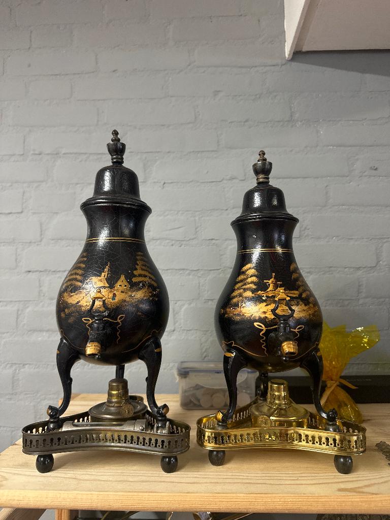 Kraantjeskan antiek 2x WD-028, Antiek en Kunst, Antiek | Tin, Ophalen