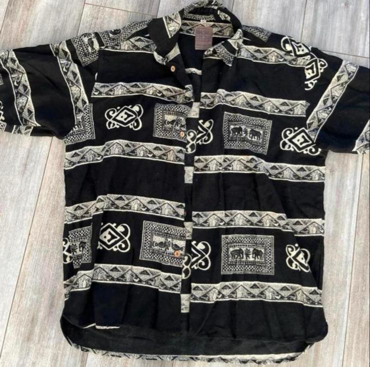 Mooie Olifanten Blouse Vest uit Ghana - TOM TAILOR - Maat L, Kleding | Heren, Overhemden, Zo goed als nieuw, Halswijdte 41/42 (L)