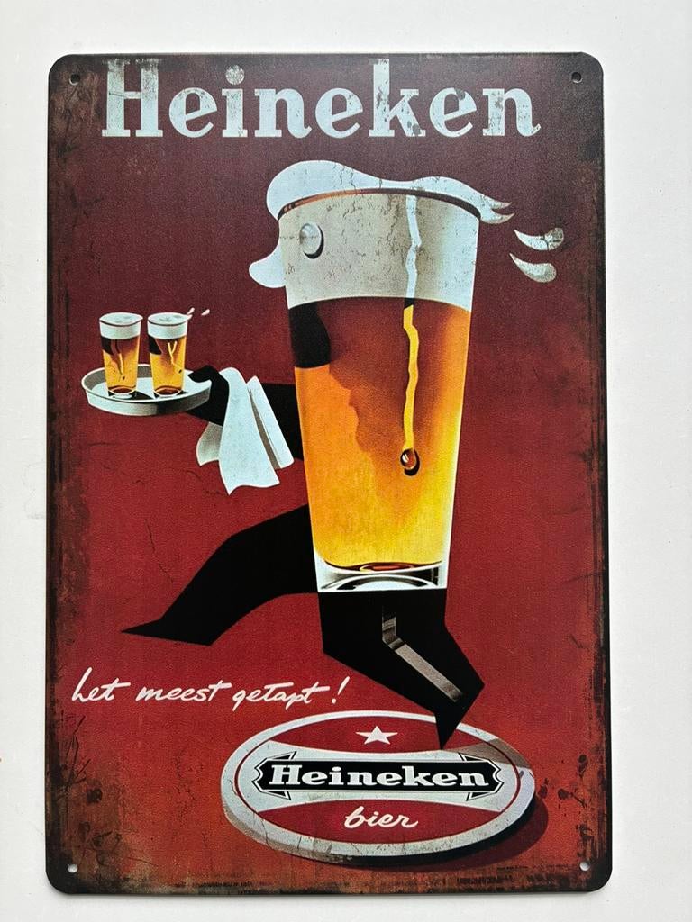 Heineken Metalen bordjes 20x30 cm  mancave verschillende, Verzamelen, Reclamebord, Elspeet, John, Olt
