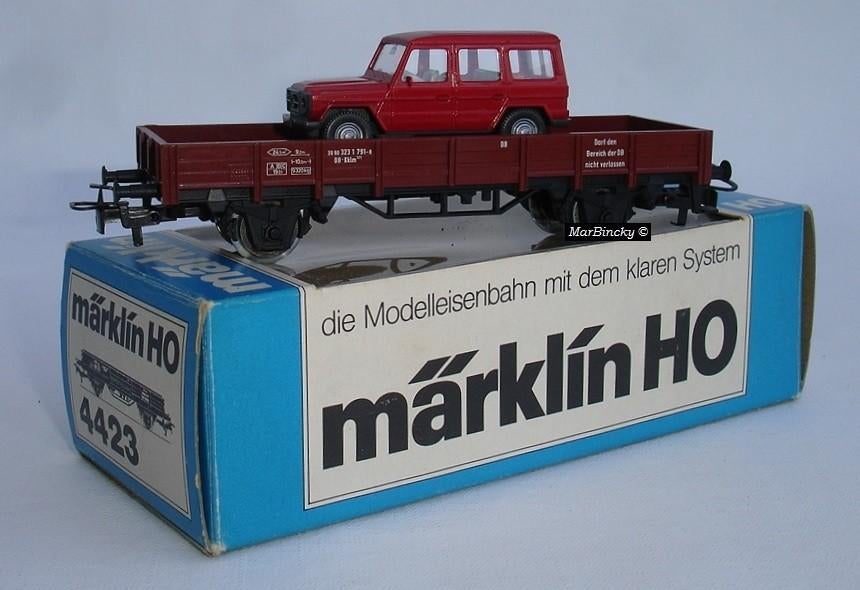 Märklin 4423 DB Lage Bakwagen & Wiking MB G-Klasse Rood !, Wisselstroom, Wagon, Ophalen of Verzenden, Zo goed als nieuw