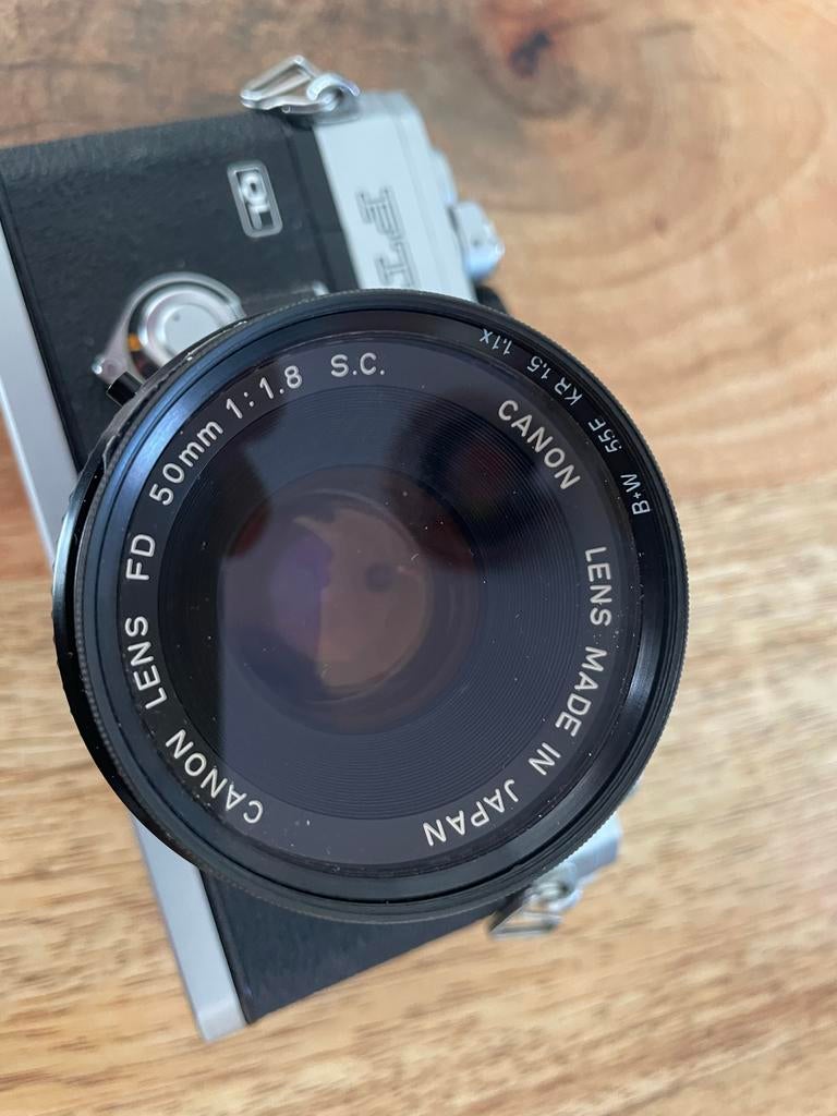 Vintage Canon FTb camera met lenzen en accessoires, Ophalen, Gebruikt, Spiegelreflex, Canon