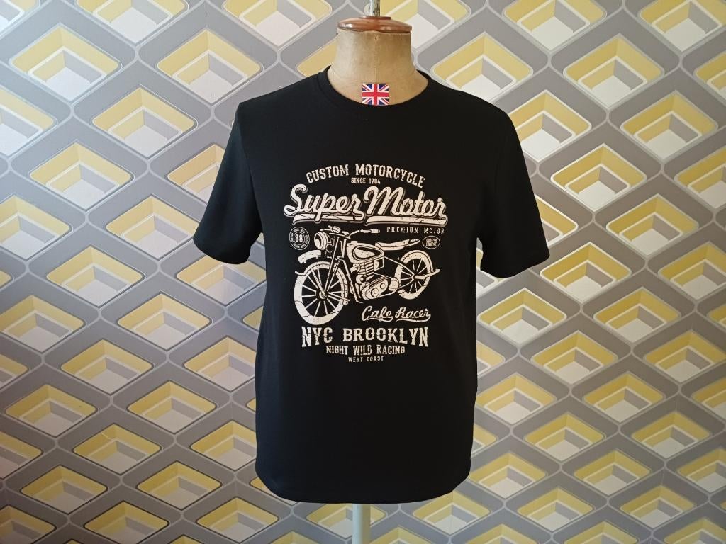 CUSTOM MOTORCYCLE T-shirt maat L als nieuw BSA NORTON HARLEY, Ophalen of Verzenden, Zo goed als nieuw, Maat 52/54 (L), Zwart
