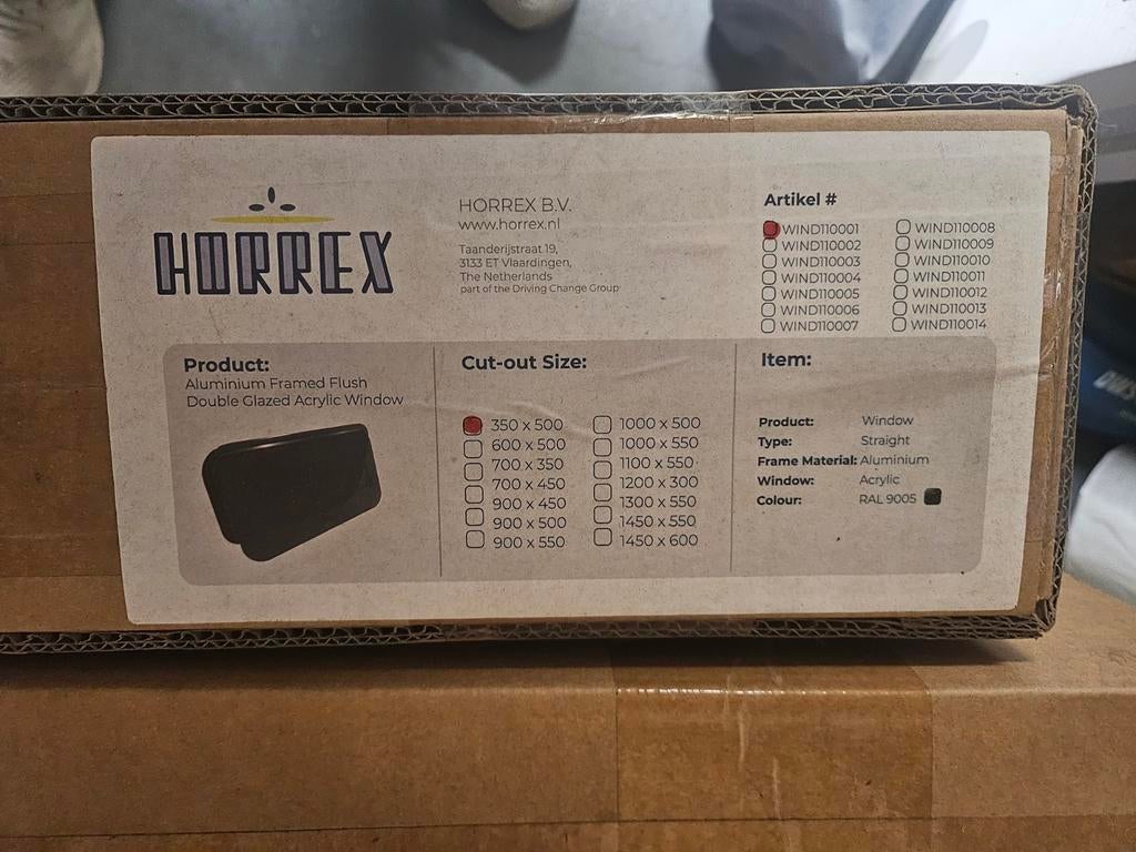 2x camperraam Horrex R5000 Recht Raam 35 x 50 cm, Caravans en Kamperen, Ophalen, Nieuw