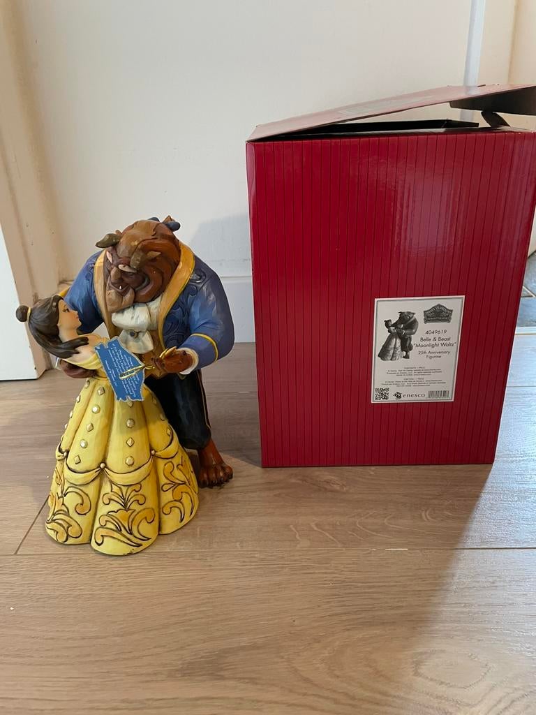 Jim Shore Disney traditions BELLE & BEAST Moonlight Waltz, Ophalen of Verzenden, Assepoester of Belle, Zo goed als nieuw, Beeldje of Figuurtje