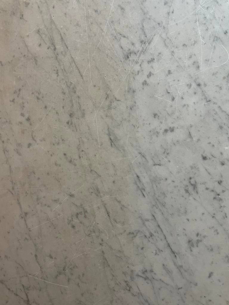 Vintage houten commode met wit marmeren blad, Ophalen, Gebruikt